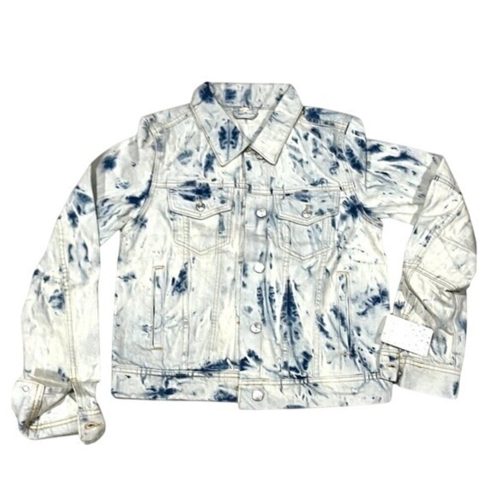 Free People Rumors Button Front Denim Jean Jacket Jones Blue Medium NWT MSRP $98 - Picture 2 of 4